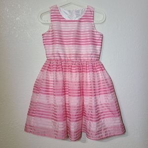 Pink stripes layered dress